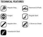 VMC Worm Hook Ringed 7054 TR 10pcs - Image 3
