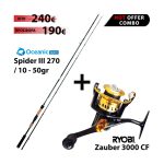 Combo Spinning Oceanic Team Spider III 270 / 10 - 50gr + Ryobi Zauber 4000 CF - Image 2