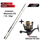 Combo Spinning Robinson Maverick Zander Spin 270 10 - 45gr + Robinson Shinner FD 303