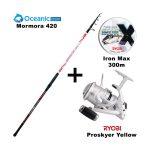 Combo Surf Casting  Oceanic Team Mormora 420 + Ryobi Proskyer Yellow+ Ryobi Iron 300m