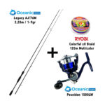 Combo LRF Oceanic Team Legacy AJ/76M ( 2.28m / 1-9gr ) + Oceanic Team Poseidon 1500LW + Ryobi Colorful x8 Braid 120m Multicolor